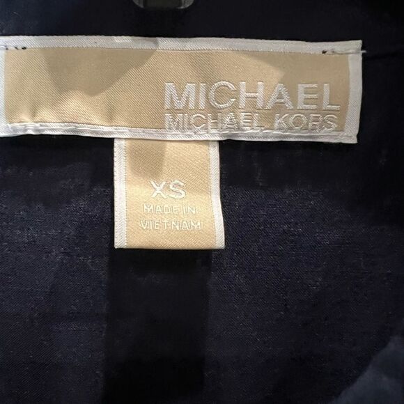 Michael Kors button down tie blouse navy blue size XS - Picture 2 of 12